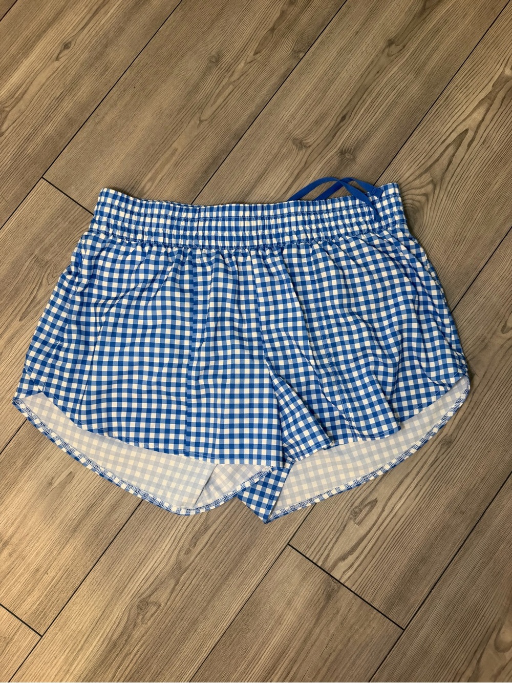 all in motion Blue Gingham Athletic Shorts Size Large